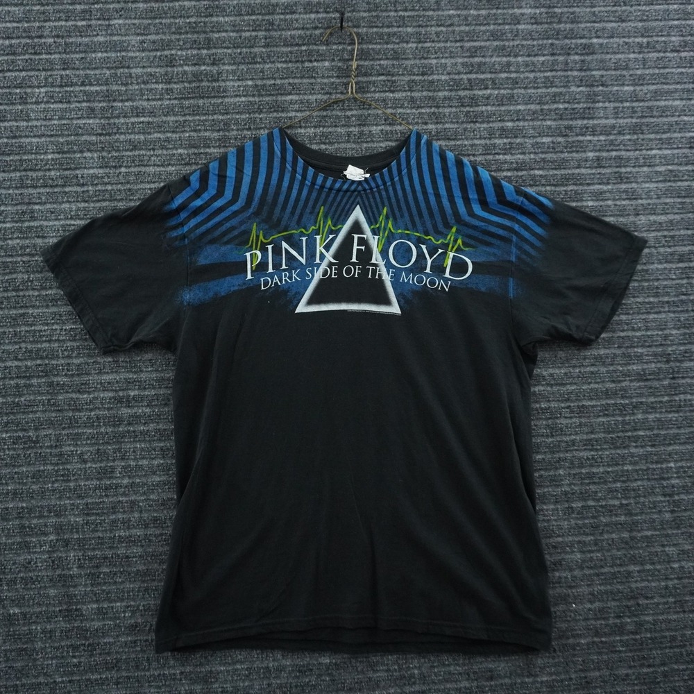 Y2K Pink Floyd Dark Side of the Moon T-Shirt Mens XL Black Blue Graphic Tee